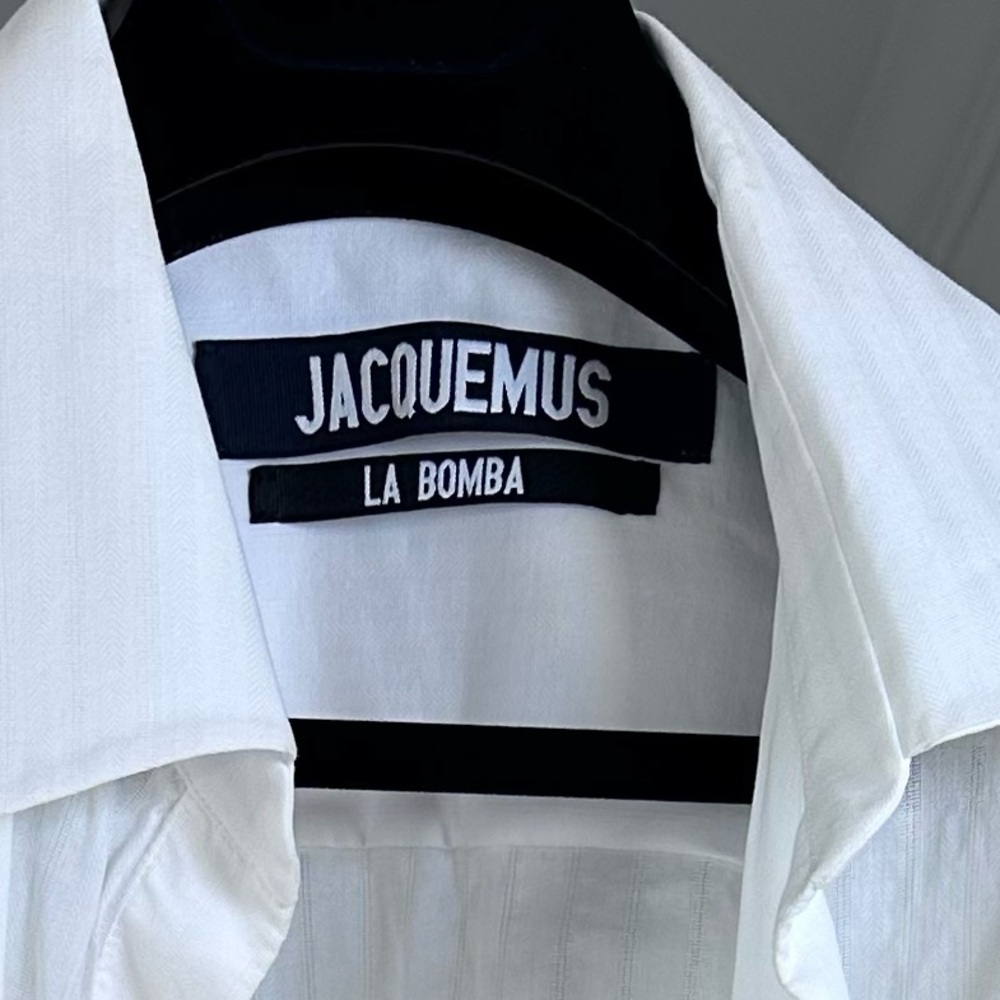 Jacquemus White La Bomba Drape Front Blouse FR40 US 8, $860 Retail NEW - Picture 7 of 11